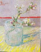 Vincent Van Gogh Flowering almond tree branch in a glass oil on canvas